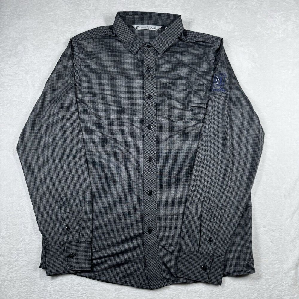 Travis Mathew Button Up Shirt Men Medium Long Sleeve Polyester Blend Golf TPC